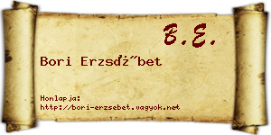 Bori Erzsébet névjegykártya